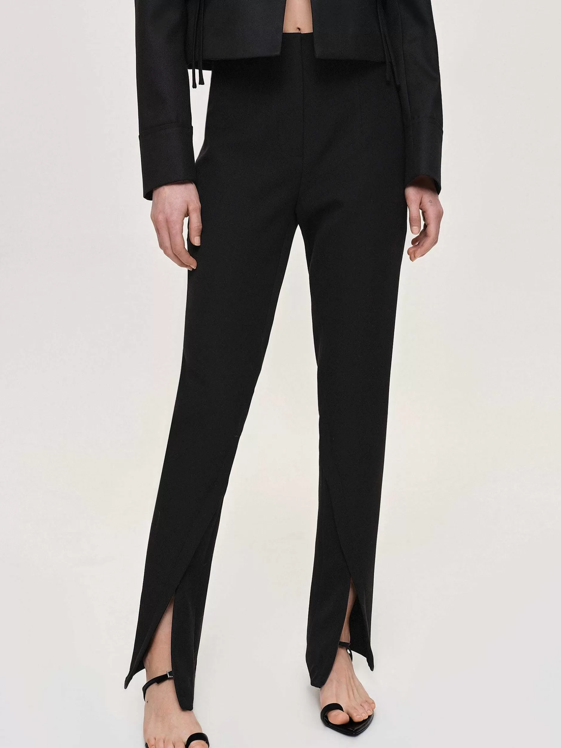 New Tyia Bias-Cut Slanke Broek, Zwart Vrouwen Kleding