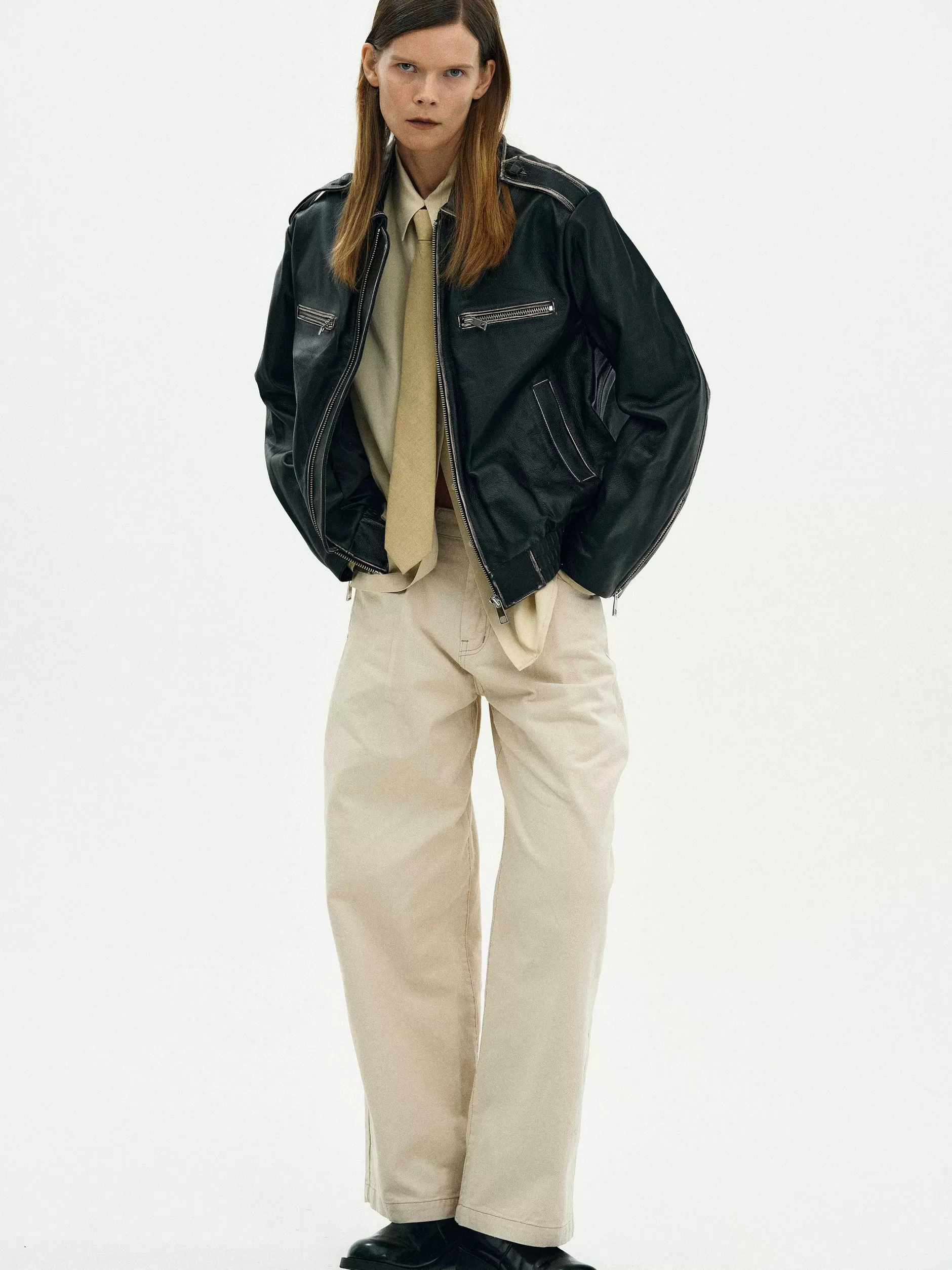 Cheap Vervaagd Leren Jack, Vrouwen Bovenkleding
