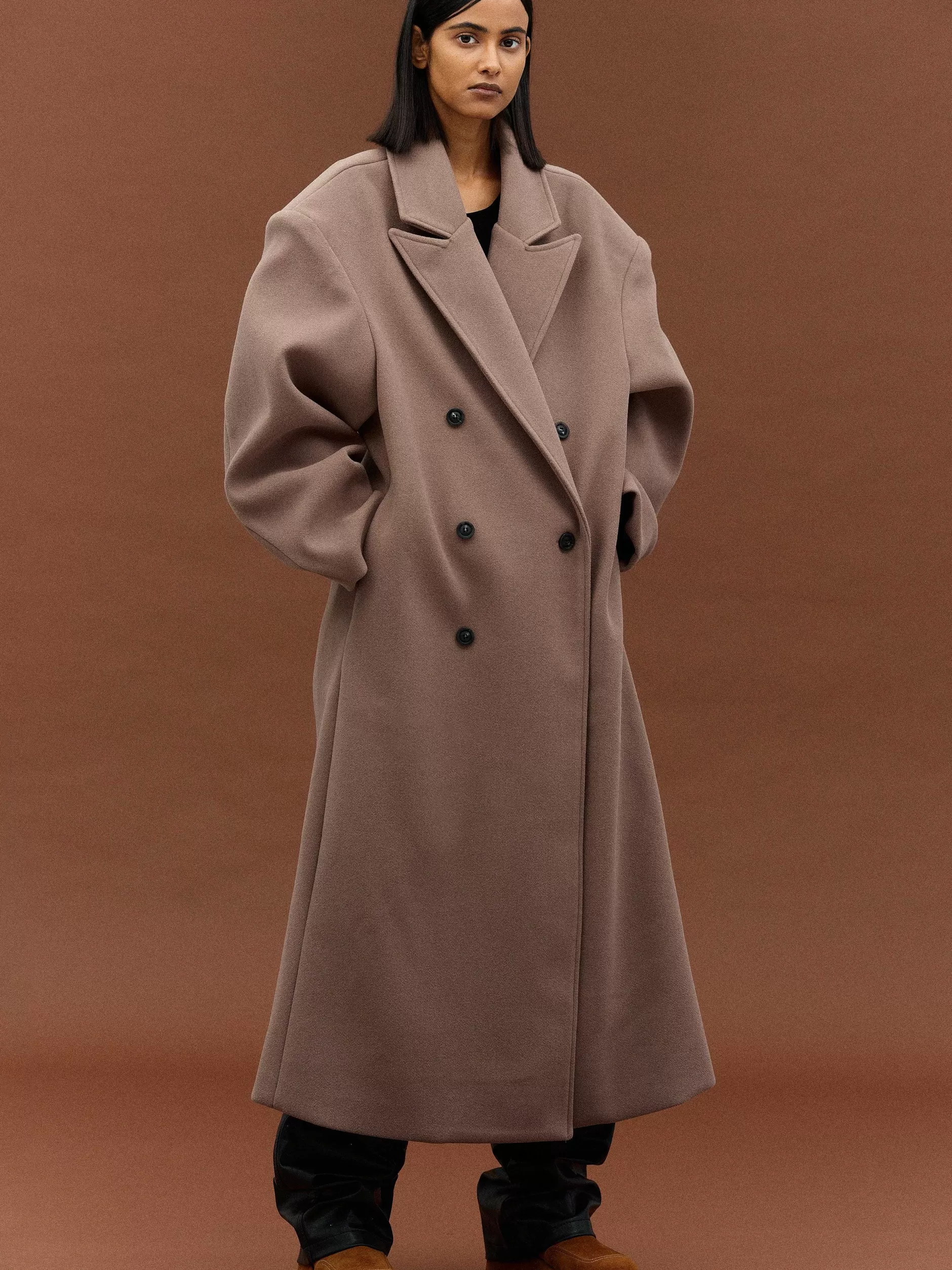 New Wallis Oversized Opa-Jas, Latte Vrouwen Kleding