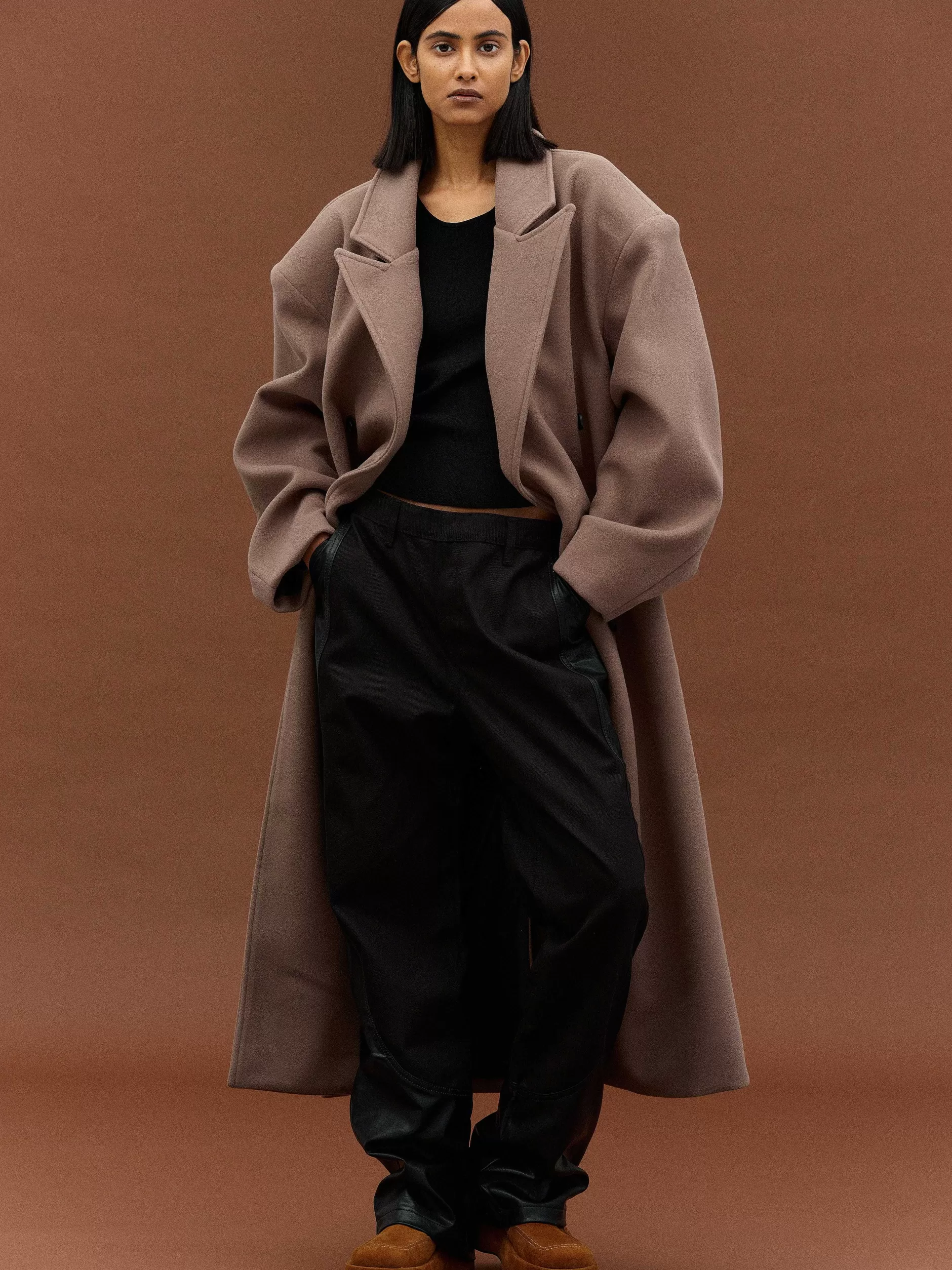 New Wallis Oversized Opa-Jas, Latte Vrouwen Kleding