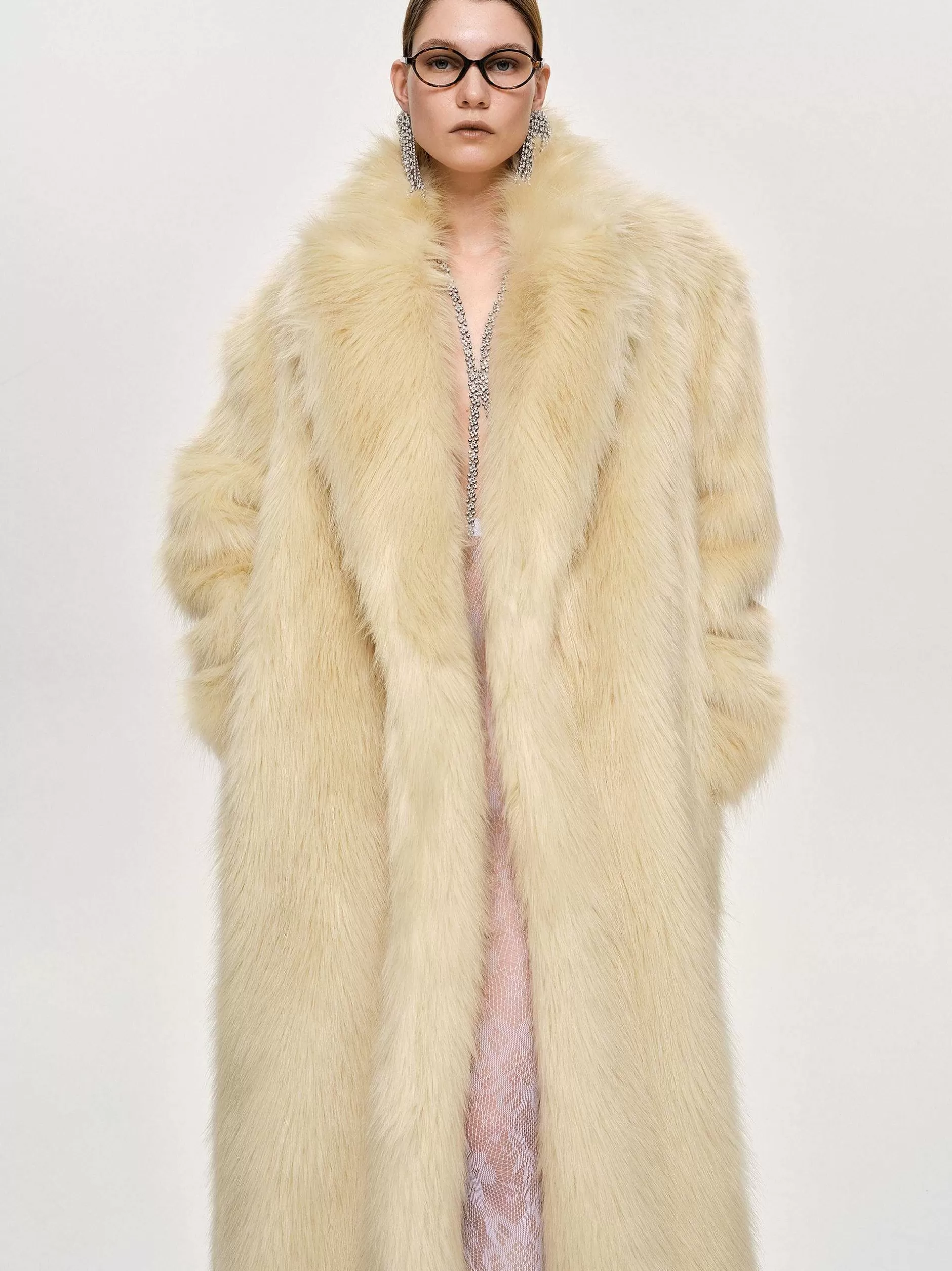 Fashion Wallis Oversized Opa-Jas Van Bont, Toscaanse Creme Vrouwen Bovenkleding