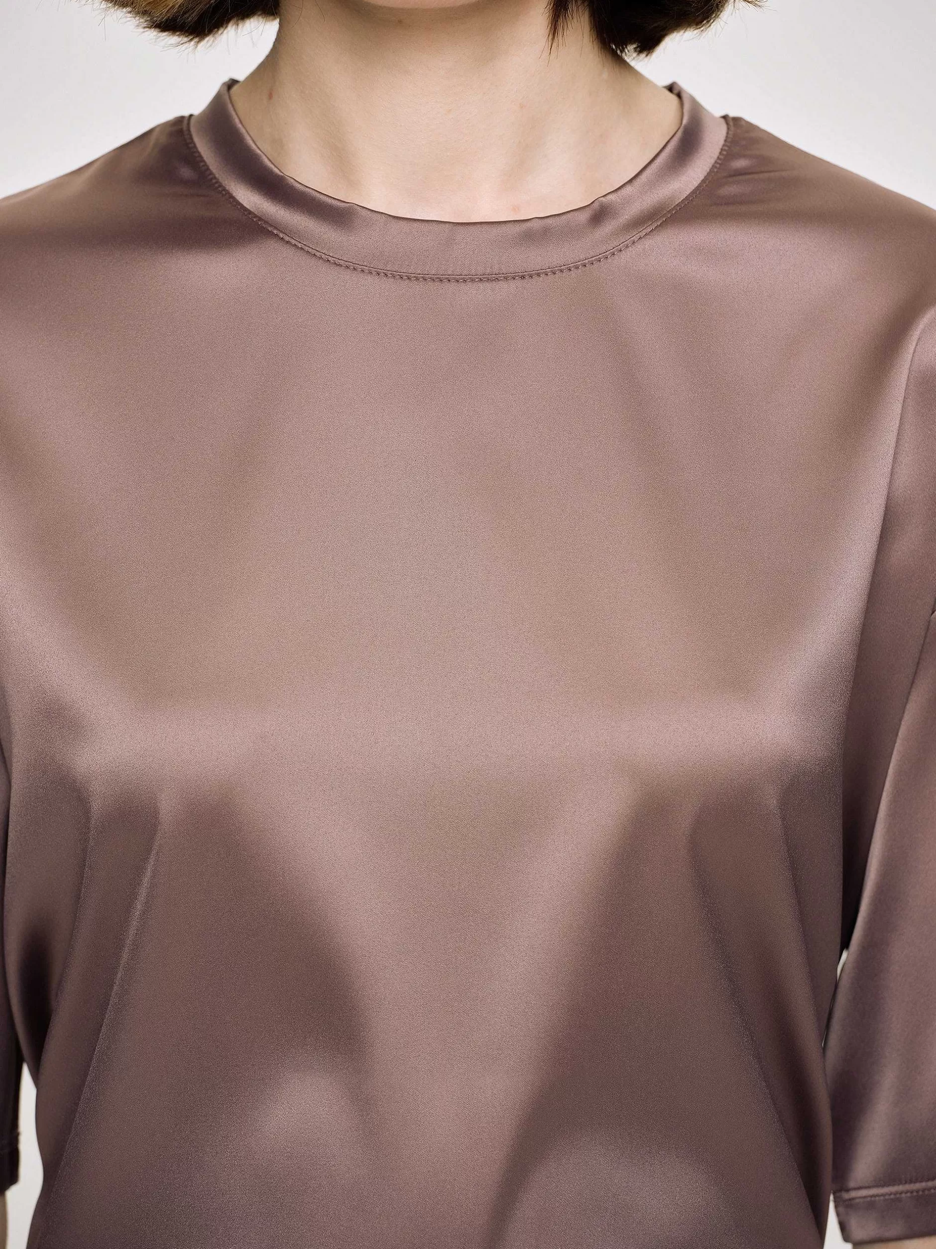 Clearance Zijdeachtig Satijnen T-Shirt, Rode Boon Vrouwen Accessoires